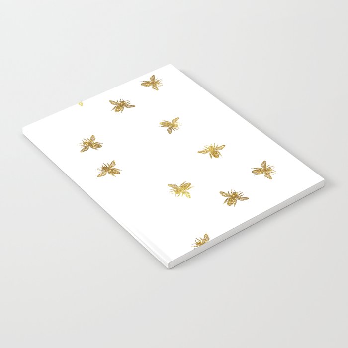 Gold Glitter Bees Pattern Notebook Gallery Image 1