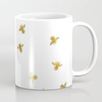 Gold Glitter Bees Pattern Coffee Mug Gallery Image 1