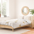 Gold Glitter Bees Pattern Duvet Cover Gallery Image 2