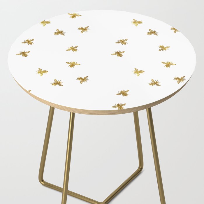 Gold Glitter Bees Pattern Side Table Gallery Image 2