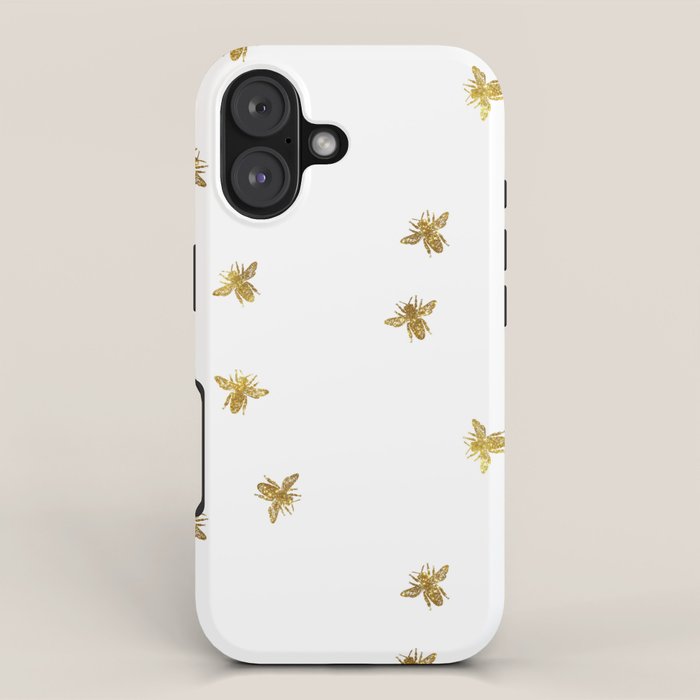 Gold Glitter Bees Pattern iPhone Case Gallery Image 1