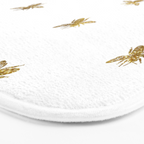 Gold Glitter Bees Pattern Bath Mat Gallery Image 3