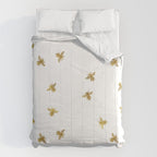 Gold Glitter Bees Pattern Comforter Gallery Image 6