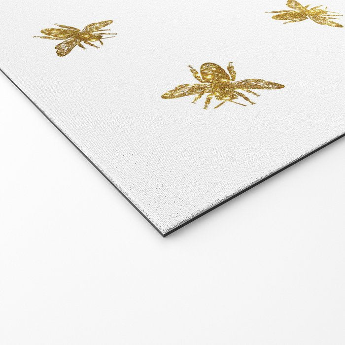 Gold Glitter Bees Pattern Welcome Mat Gallery Image 2