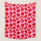 Fruity & Flirty Pattern on Light Pink Wall Tapestry Gallery Image 4