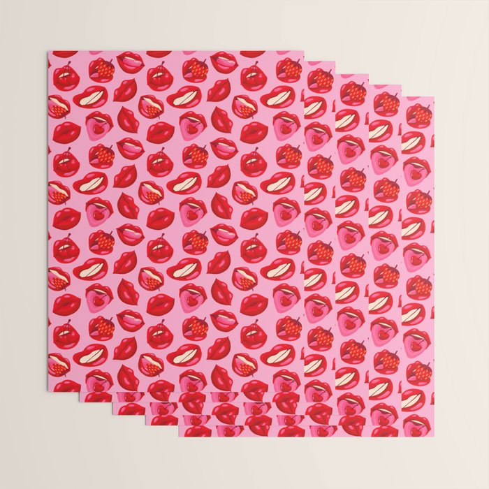 Fruity & Flirty Pattern on Light Pink Wrapping Paper Gallery Image 3