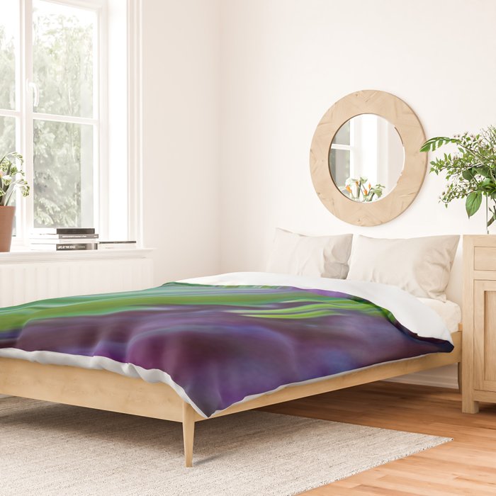 Purple Green Contemporary Abstract Duvet Cover Gallery Image 2