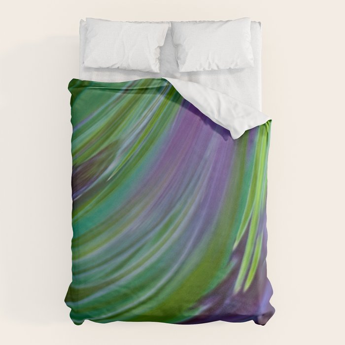 Purple Green Contemporary Abstract Duvet Cover Gallery Image 1