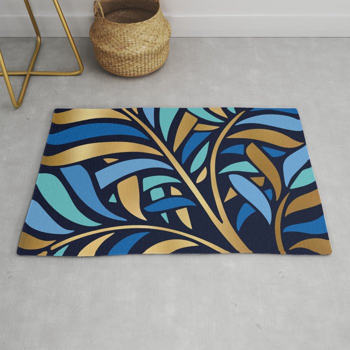 Decorative Floral Leaf Rug Gallery Image 1