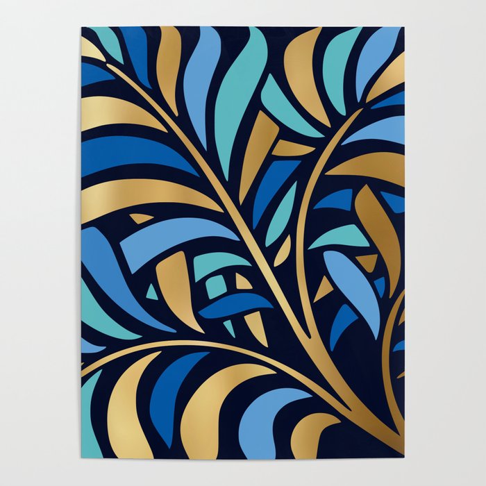 Decorative Floral Leaf Poster Gallery Image 4