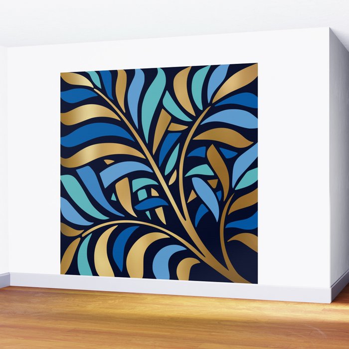 Decorative Floral Leaf Wall Mural Gallery Image 2