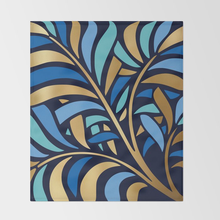 Decorative Floral Leaf Throw Blanket Gallery Image 2