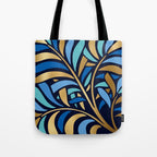 Decorative Floral Leaf Tote Bag Gallery Image 1