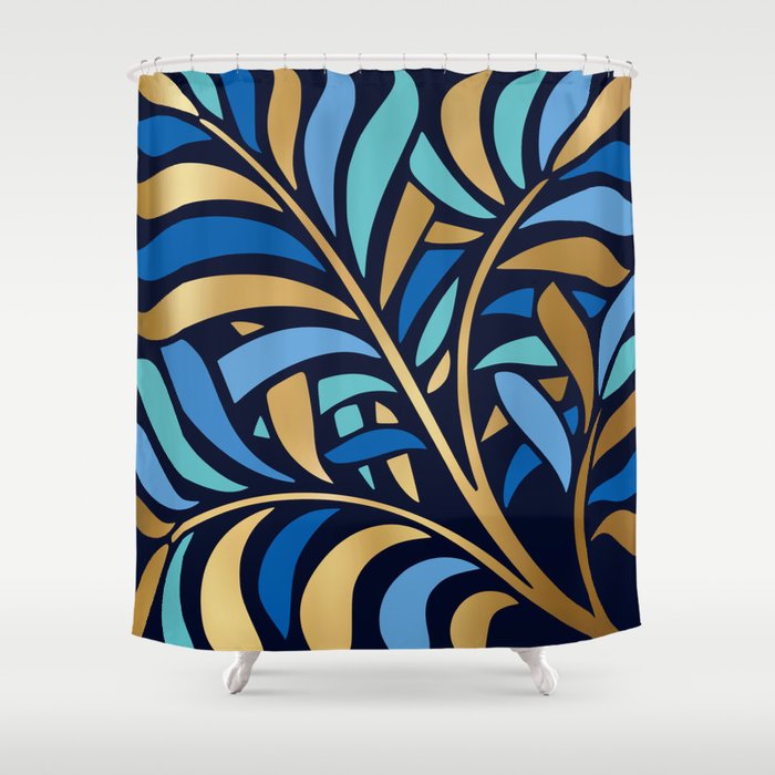 Decorative Floral Leaf Shower Curtain Gallery Image 1