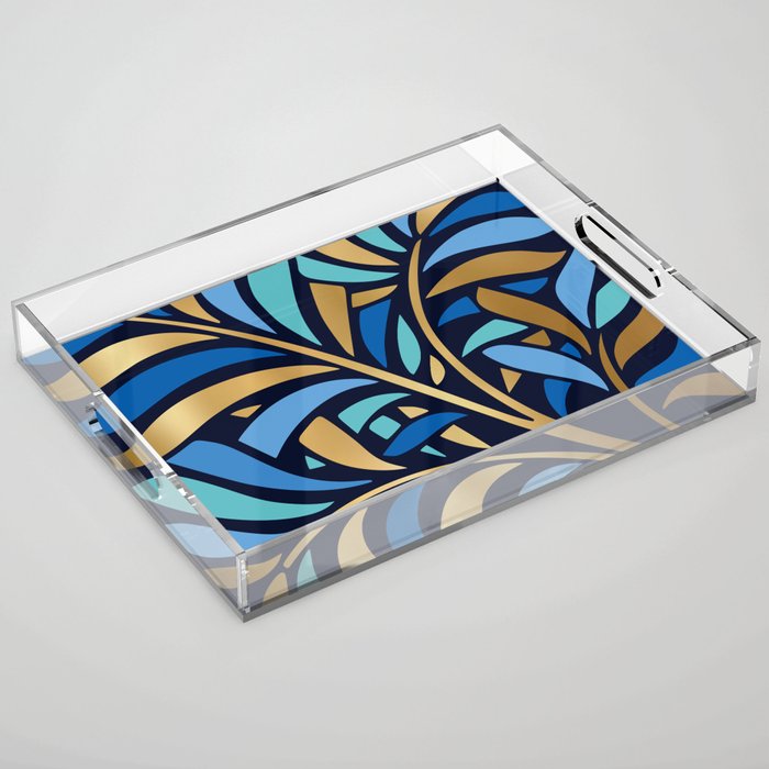 Decorative Floral Leaf Acrylic Tray Gallery Image 1