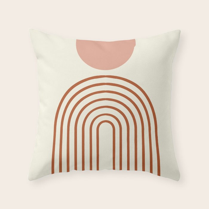 Full moon rainbow Throw Pillow Gallery Image 1
