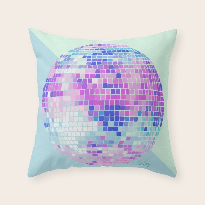 Disco Ball â Indigo Throw Pillow Gallery Image 1