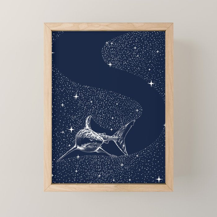 Starry Shark Mini Art Print Gallery Image 1