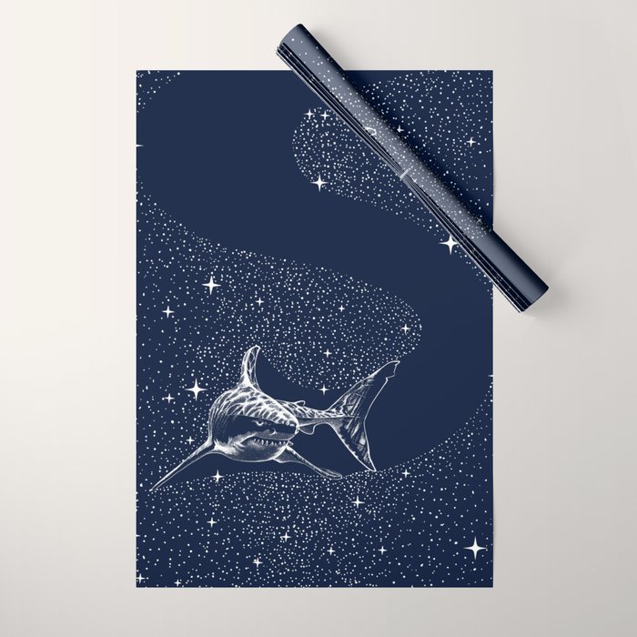 Starry Shark Wrapping Paper Gallery Image 1