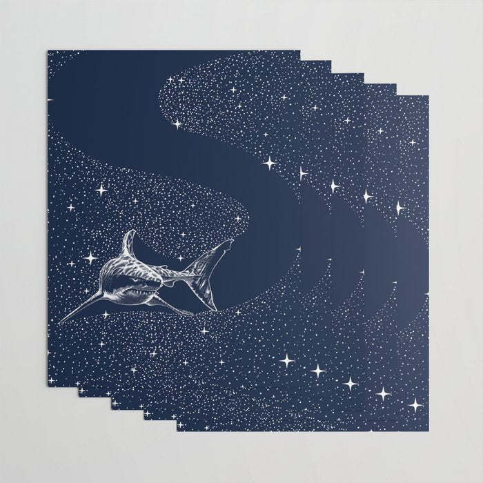 Starry Shark Wrapping Paper Gallery Image 3