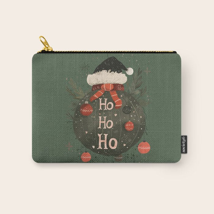 Festive Ho Ho Ho Bauble Green  Carry All Pouch Gallery Image 1