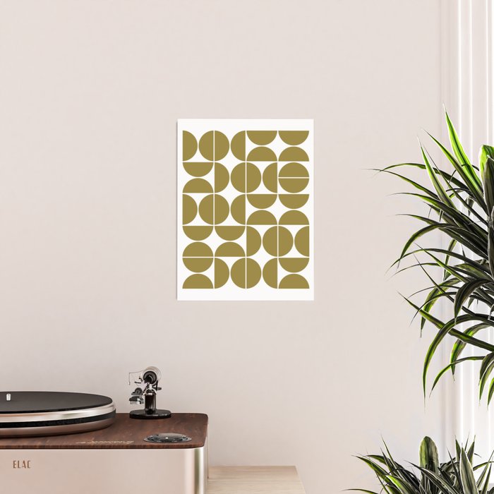 Mid Century Modern Geometric 04 Flat Gold Poster Gallery Image 2