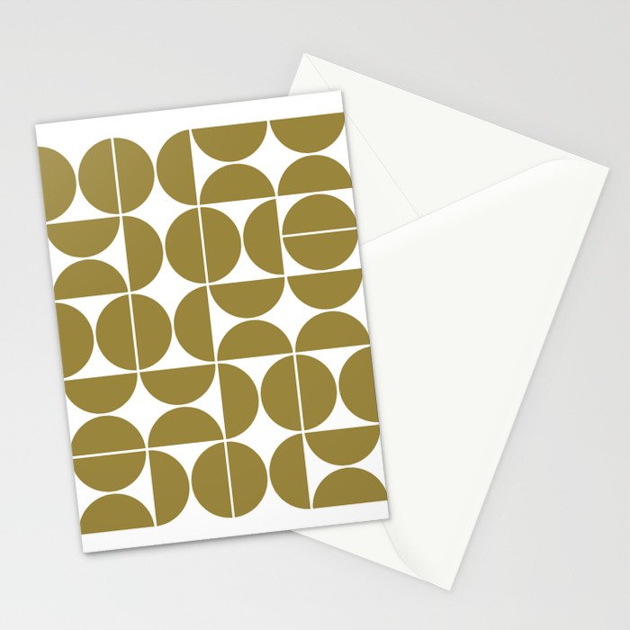Mid Century Modern Geometric 04 Flat Gold Stationery Card Gallery Image 2