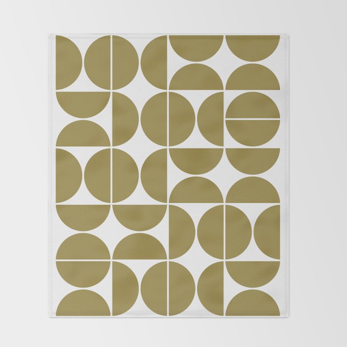 Mid Century Modern Geometric 04 Flat Gold Throw Blanket Gallery Image 2