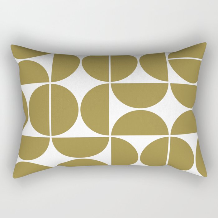 Mid Century Modern Geometric 04 Flat Gold Rectangular Pillow Gallery Image 1