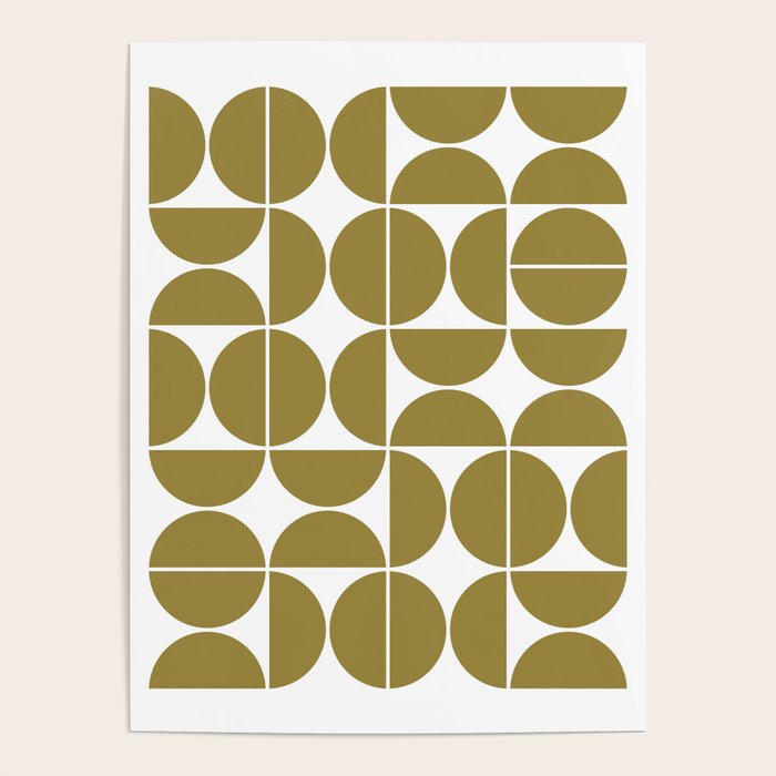 Mid Century Modern Geometric 04 Flat Gold Poster Gallery Image 4