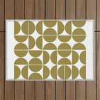 Mid Century Modern Geometric 04 Flat Gold Outdoor Rug Gallery Image 1