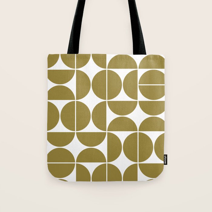 Mid Century Modern Geometric 04 Flat Gold Tote Bag Gallery Image 1