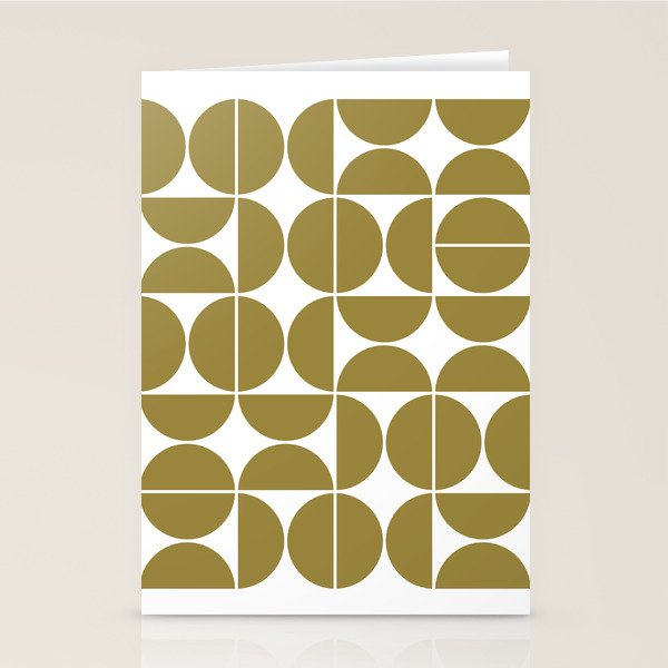 Mid Century Modern Geometric 04 Flat Gold Stationery Card Gallery Image 1