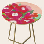 Red Pink Abstract Minimal Floral Side Table Gallery Image 2