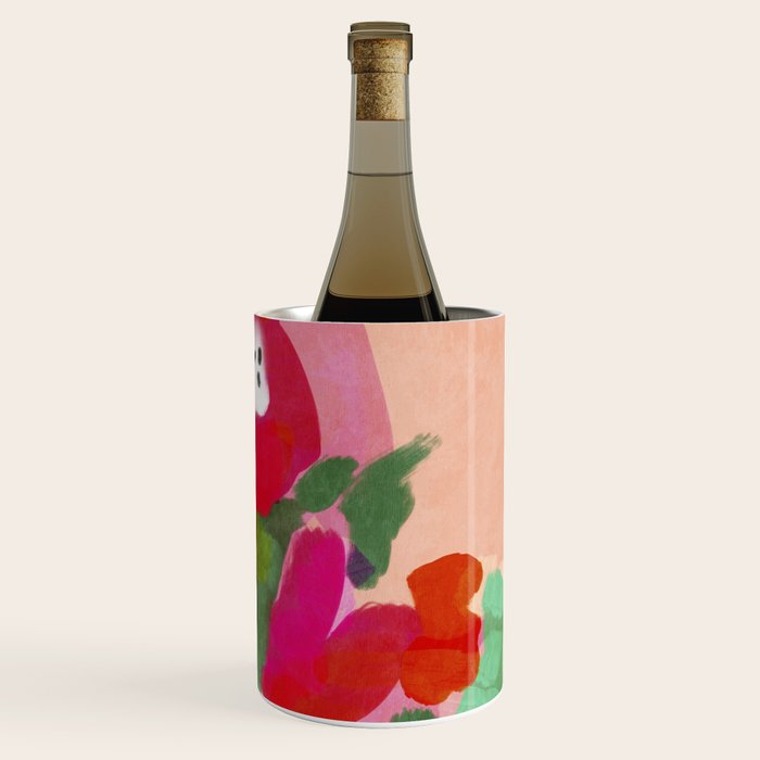 Red Pink Abstract Minimal Floral Wine Chiller Gallery Image 3