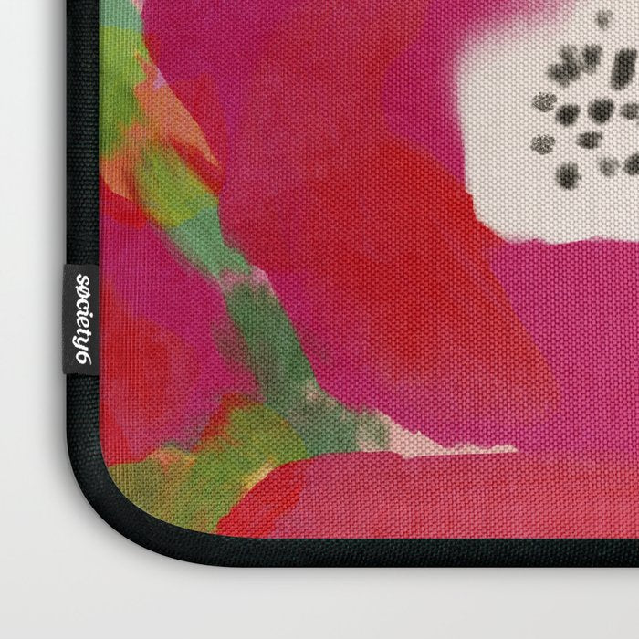 Red Pink Abstract Minimal Floral Laptop Sleeve Gallery Image 3