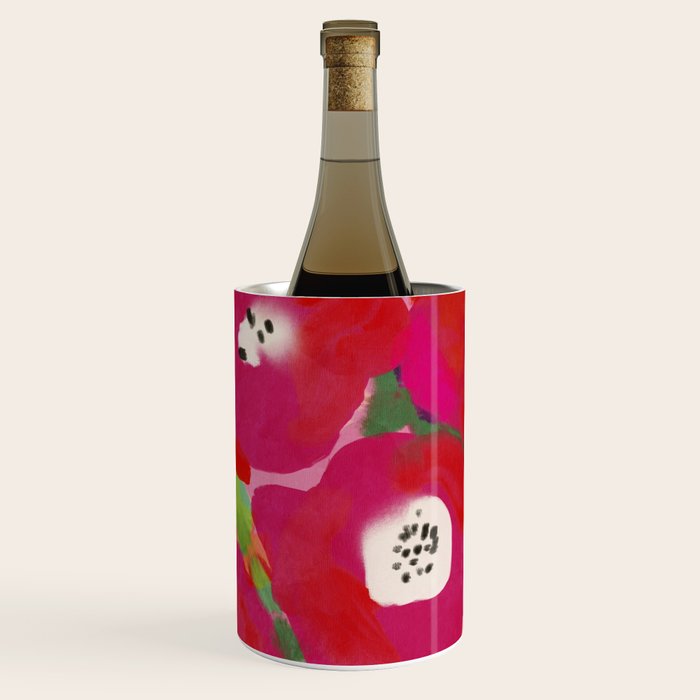Red Pink Abstract Minimal Floral Wine Chiller Gallery Image 2