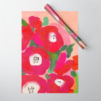 Red Pink Abstract Minimal Floral Wrapping Paper Gallery Image 1