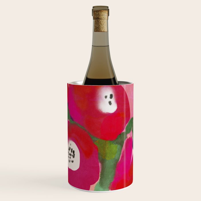 Red Pink Abstract Minimal Floral Wine Chiller Gallery Image 1
