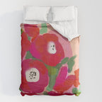 Red Pink Abstract Minimal Floral Comforter Gallery Image 6