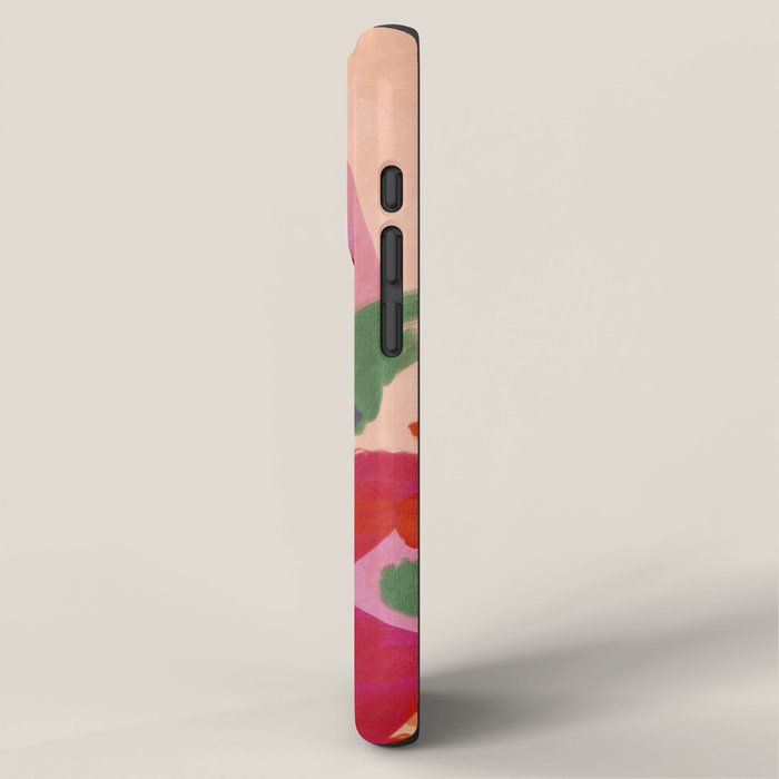 Red Pink Abstract Minimal Floral iPhone Case Gallery Image 2