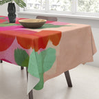 Red Pink Abstract Minimal Floral Tablecloth Gallery Image 3
