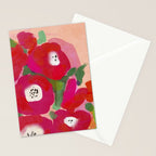 Red Pink Abstract Minimal Floral Stationery Card Gallery Image 2
