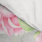 Hygge Blush Pink Peonies Pattern On Gray Comforter Gallery Image 4
