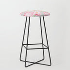 Hygge Blush Pink Peonies Pattern On Gray Stool Gallery Image 1