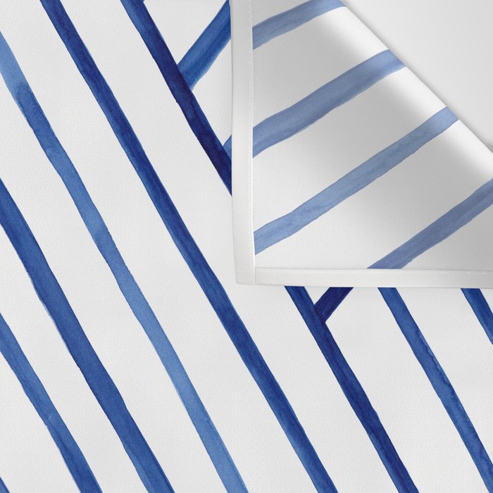 Watercolor lines pattern | Navy blue Wall Tapestry Gallery Image 3