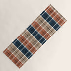 fall plaid - navy, orange & tan Yoga Mat Gallery Image 1