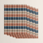 fall plaid - navy, orange & tan Wrapping Paper Gallery Image 3