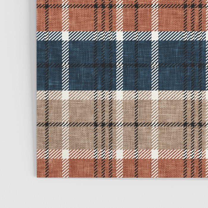 fall plaid - navy, orange & tan Poster Gallery Image 3