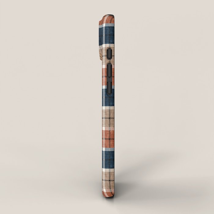 fall plaid - navy, orange & tan iPhone Case Gallery Image 2